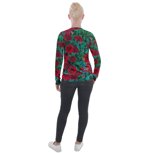 Red Mums Velvet Zip Up Jacket