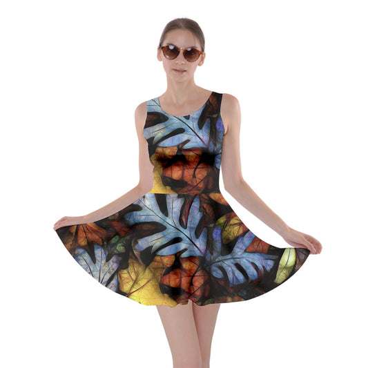 Mid October Leaves Skater Dress