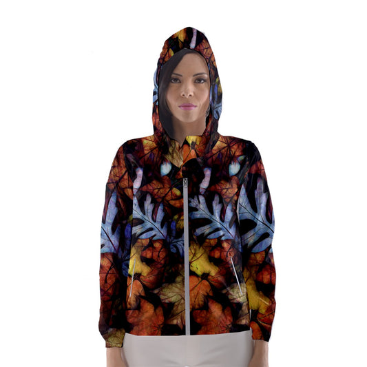 Mid October Leaves Women's Hooded Windbreaker