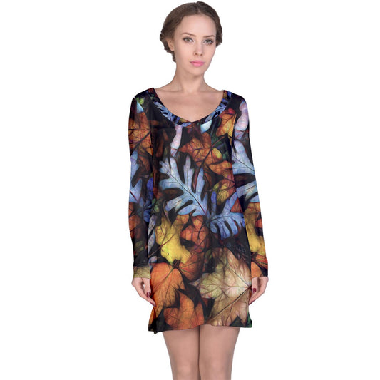 Mid October Leaves Long Sleeve Nightdress