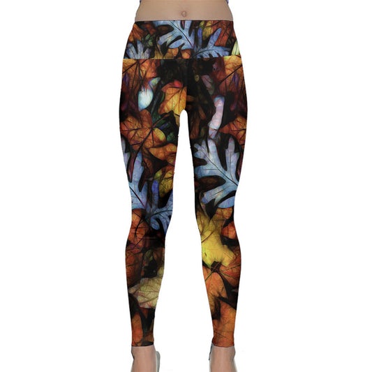 Mid October Leaves Lightweight Velour Classic Yoga Leggings