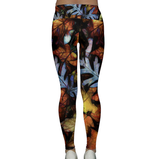 Mid October Leaves Lightweight Velour Classic Yoga Leggings