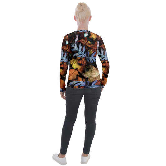 Mid October Leaves Velvet Zip Up Jacket