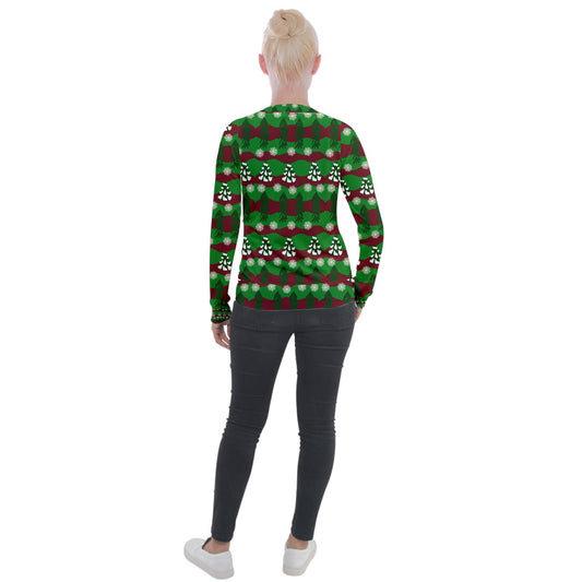 snowy evergreen pattern Velvet Zip Up Jacket