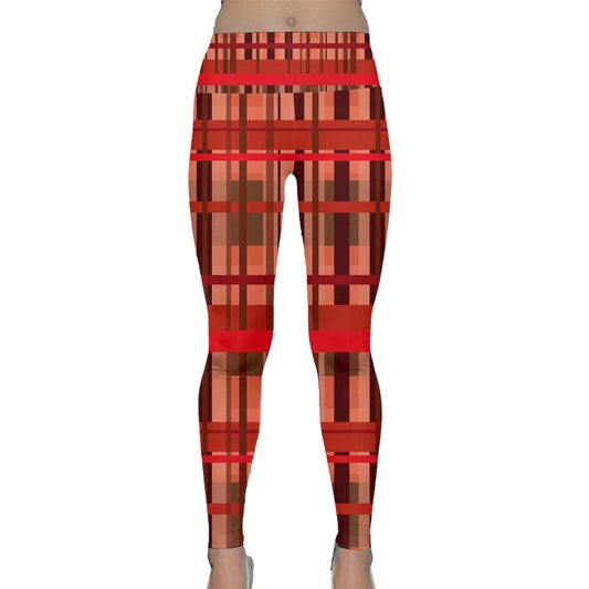 Fall Plaid Lightweight Velour Classic Yoga Leggings