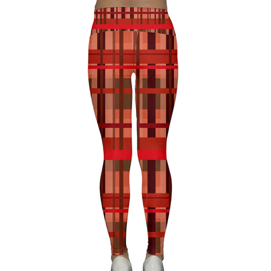 Fall Plaid Lightweight Velour Classic Yoga Leggings