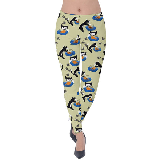 Cat and The Fish Bowl Velvet Leggings