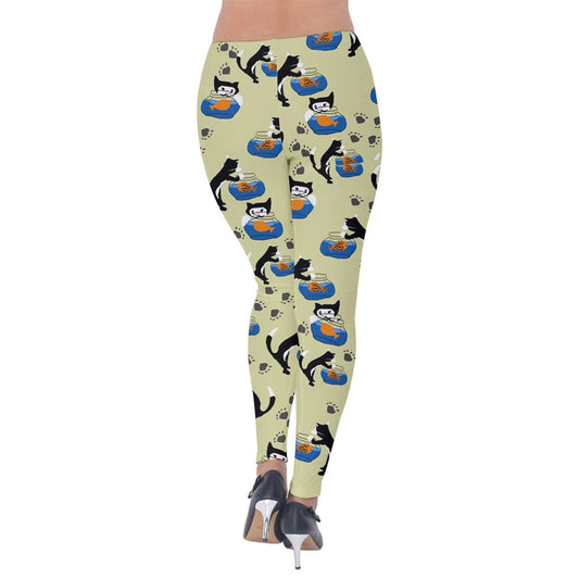 Cat and The Fish Bowl Velvet Leggings