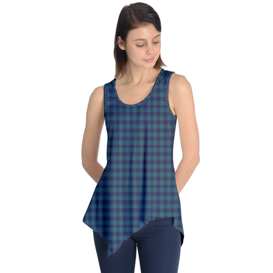 Blue Gingham Sleeveless Tunic