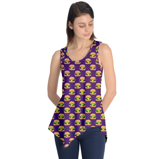 Burger Pattern Sleeveless Tunic