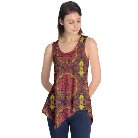 Celtic Orange Spiral Sleeveless Tunic