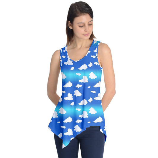 Clouds Pattern Sleeveless Tunic