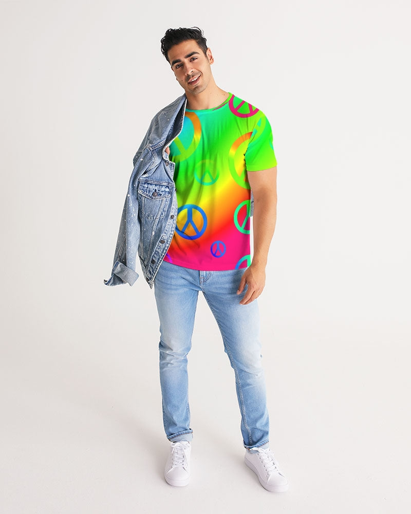Rainbow Peace Signs Men's Tee