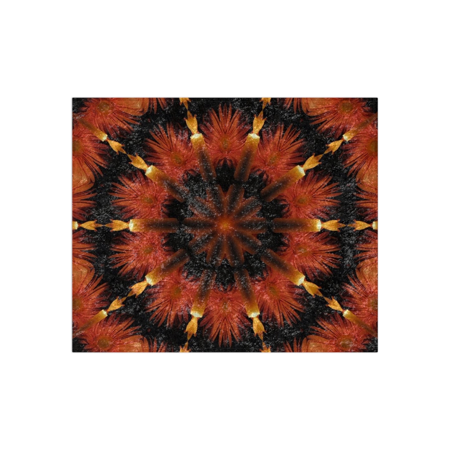 Candle Flower Kaleidoscope Crushed Velvet Blanket