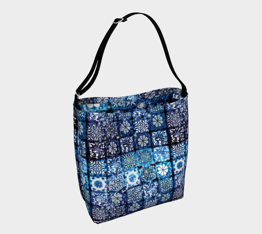Blue Ice Crystals Day Tote
