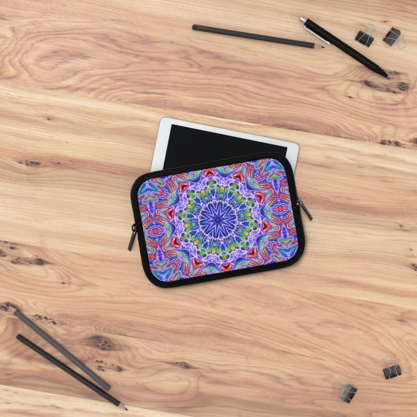 Blue Red Kaleidoscope Laptop Sleeve