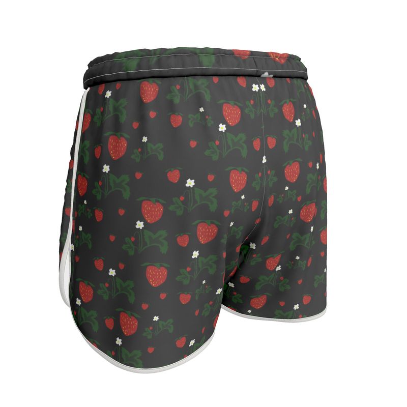Wild Strawberries Pattern Womens Running Shorts