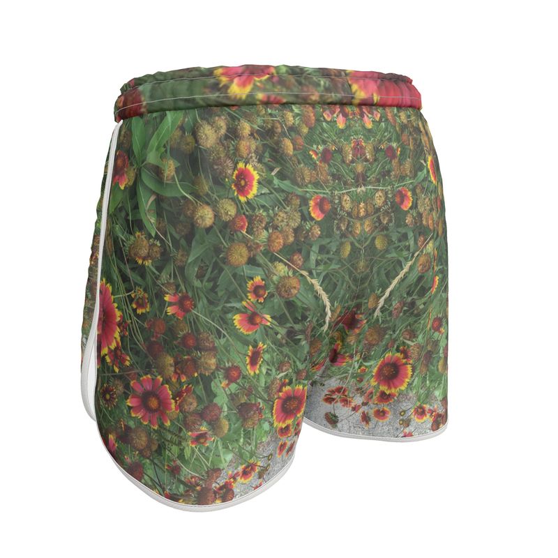 Red orange Flower Garden Womens Running Shorts