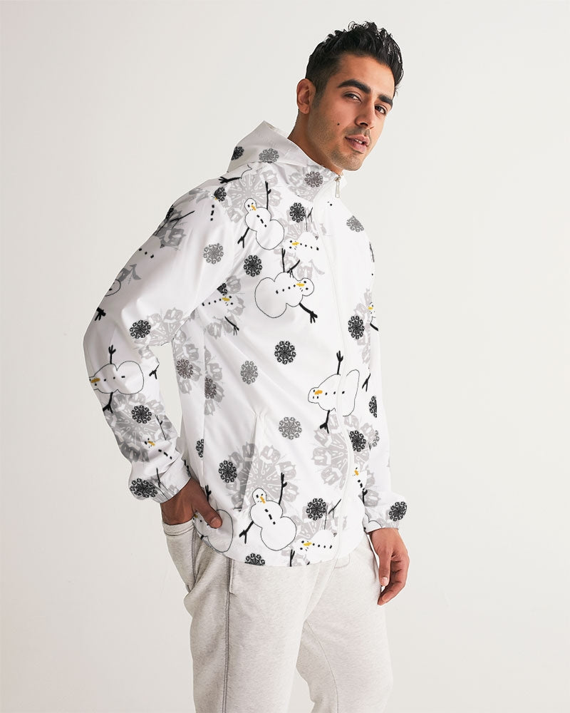 Snowman Pattern Men's Windbreaker