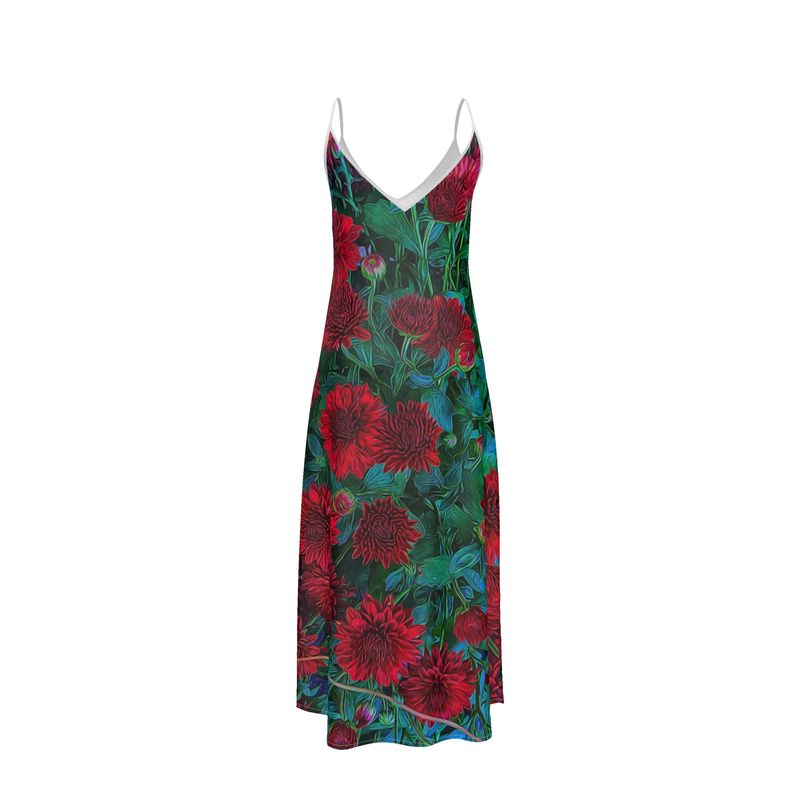 Red Mums Slip Dress