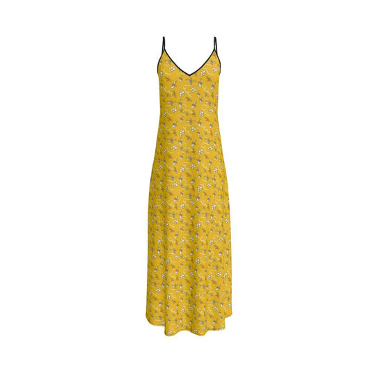 Honey Bees Pattern Slip Dress