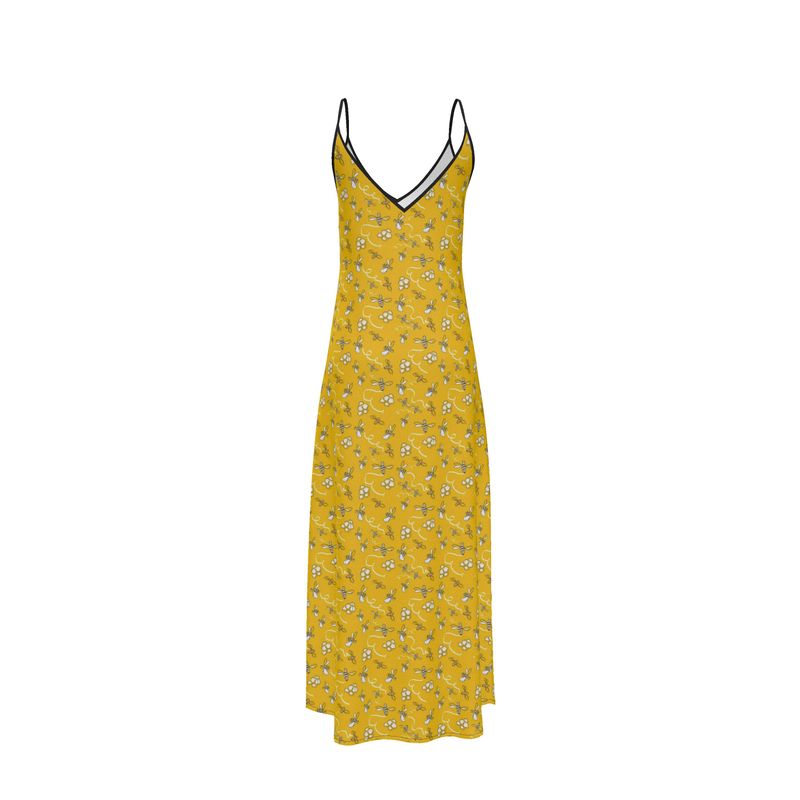 Honey Bees Pattern Slip Dress