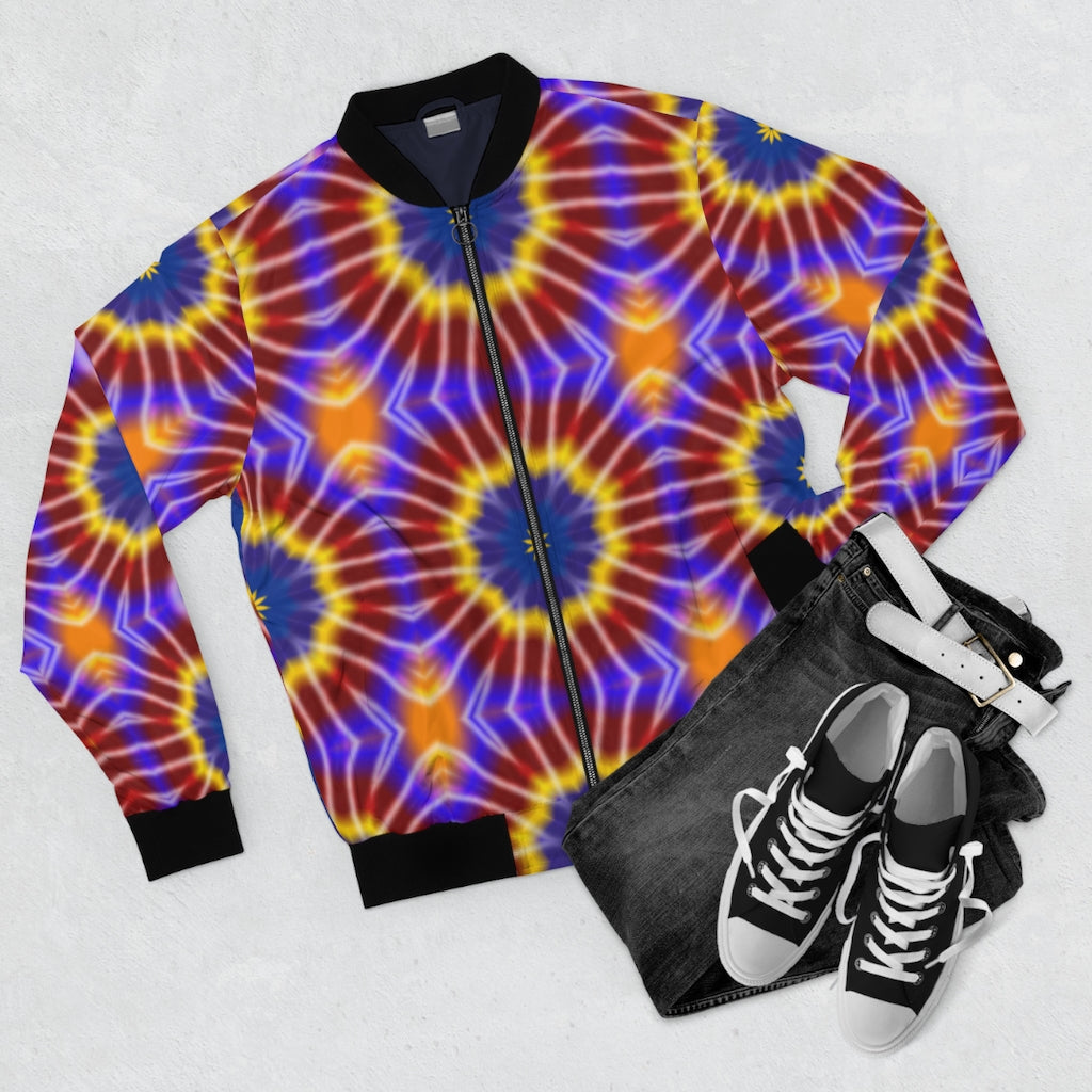 Rainbow Tie Dye Men's AOP Bomber Jacket