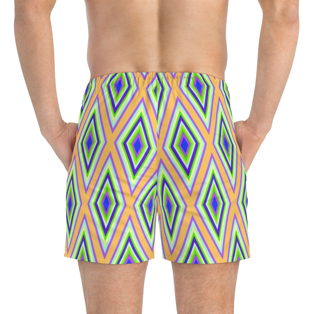 Colorful Diamonds Variation 1 Swim Trunks