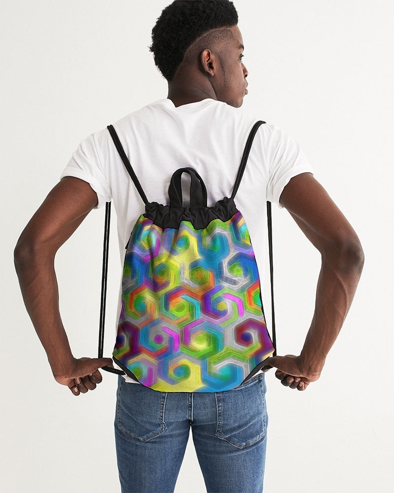 Colorful Hexagons Canvas Drawstring Bag