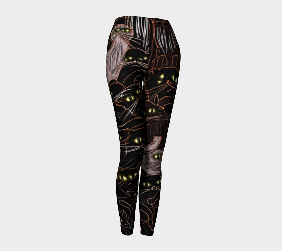 Black Cats Yellow Eyes Leggings