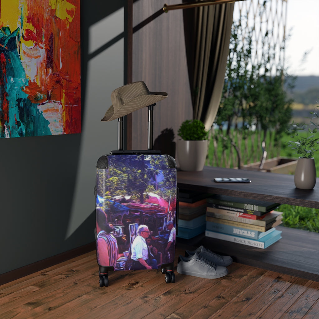 Vintage Travel Art Market Gathering Cabin Suitcase