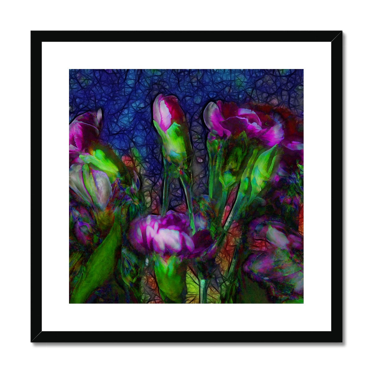 Abstract Pink Carnations Framed & Mounted Print