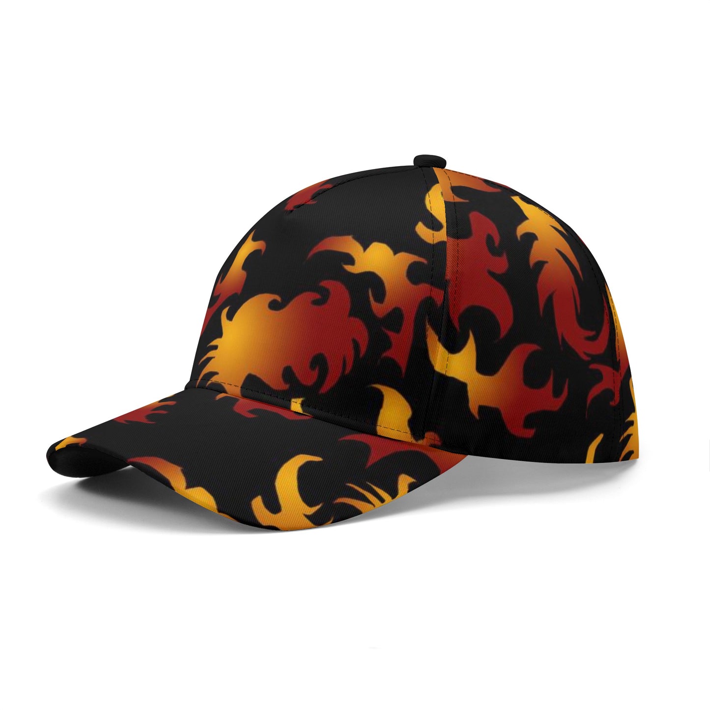 Abstract Flames Pattern All Over Printing Baseball Caps