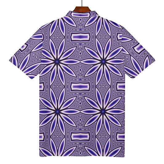 Blue Flower Kaleidoscope Womens All Over Print Polo Shirt