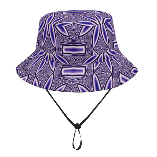 Blue Flower Kaleidoscope Fishermans Hat