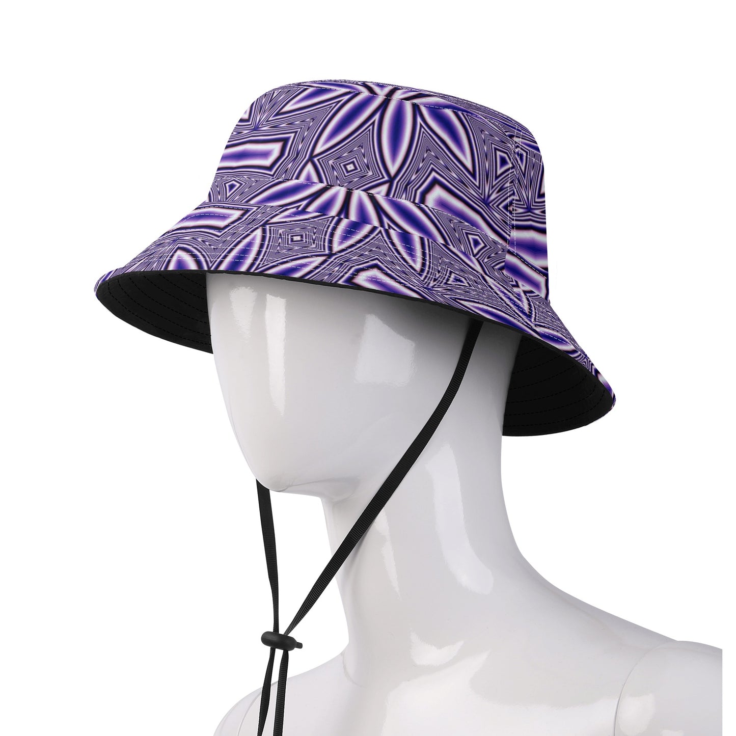 Blue Flower Kaleidoscope Fishermans Hat