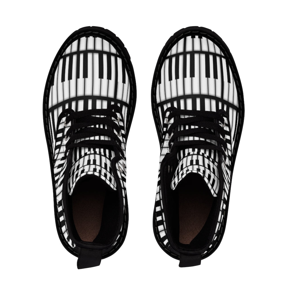 Piano Keys Women's Canvas Boots