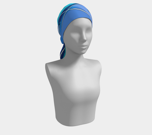 Wavy Blue Abstract Long Scarf