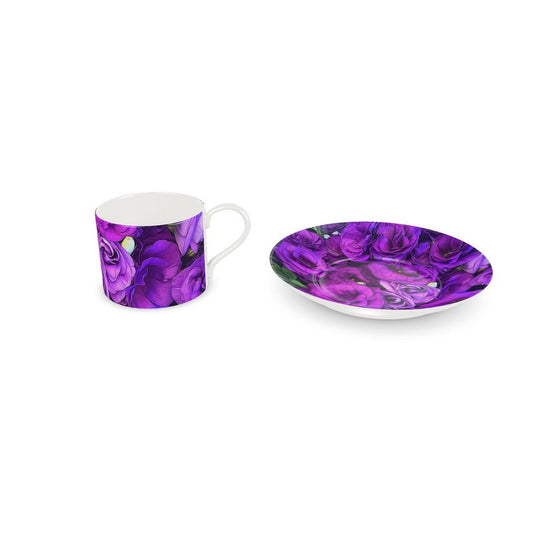 Purple Lisianthus Cup and Saucer