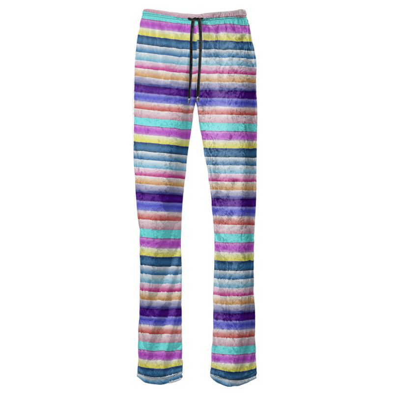 Cotton Candy Stripes Women's Trousers