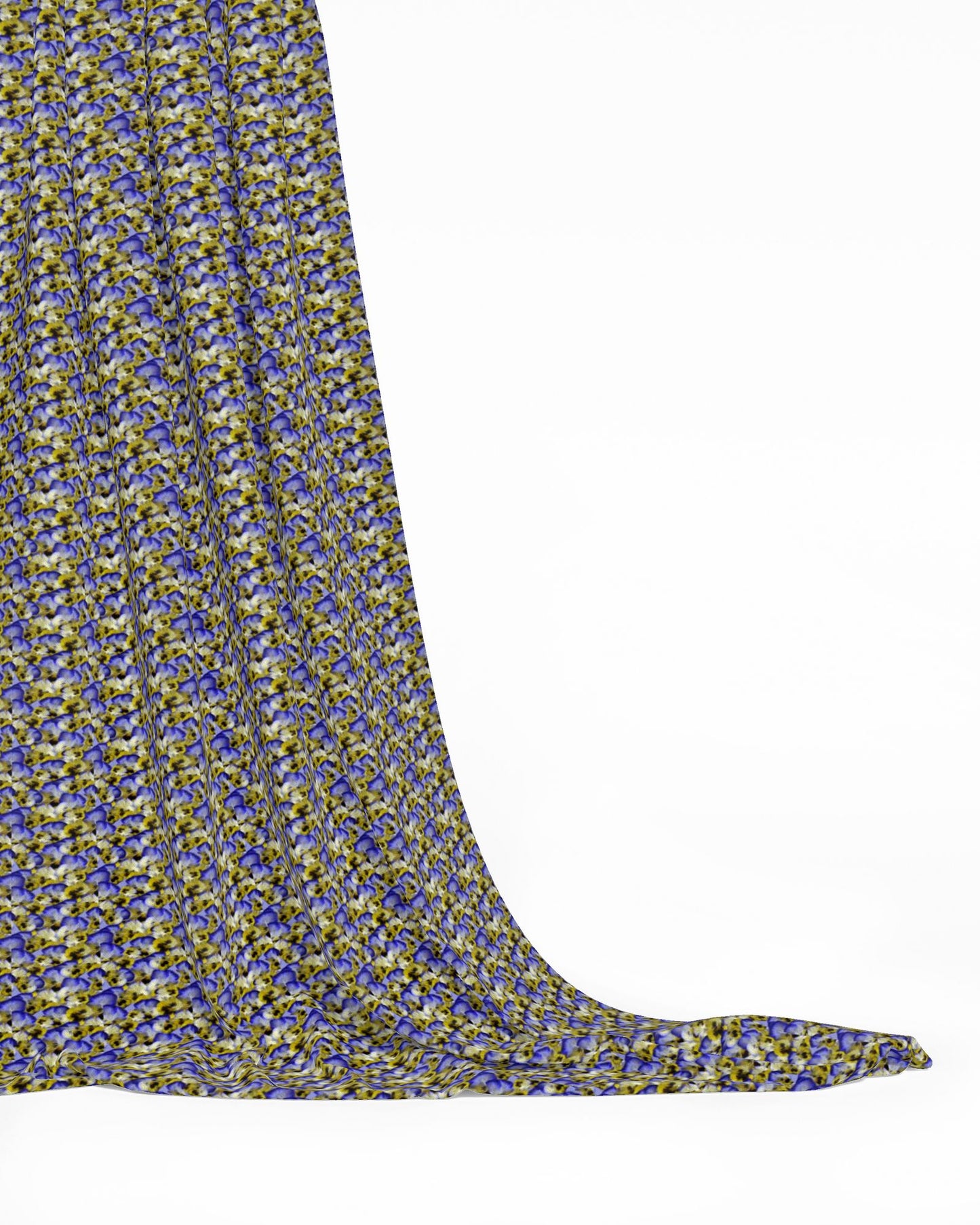 Blue and Yellow Pansies Fabric