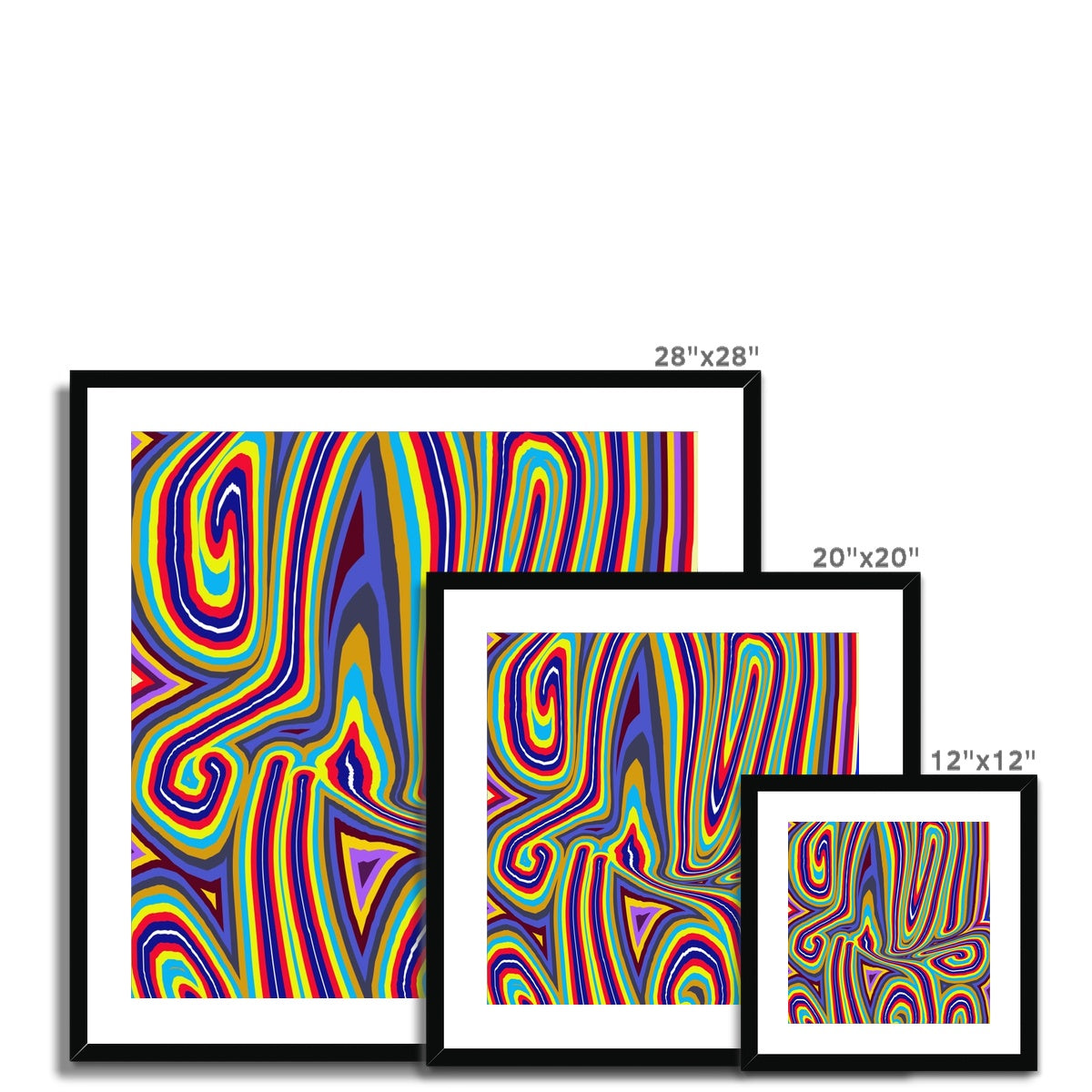 Curly Swirls Framed & Mounted Print