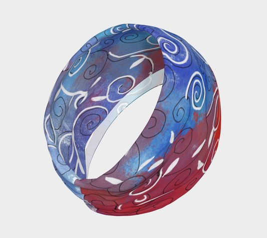 Blue and White Swirls Headband