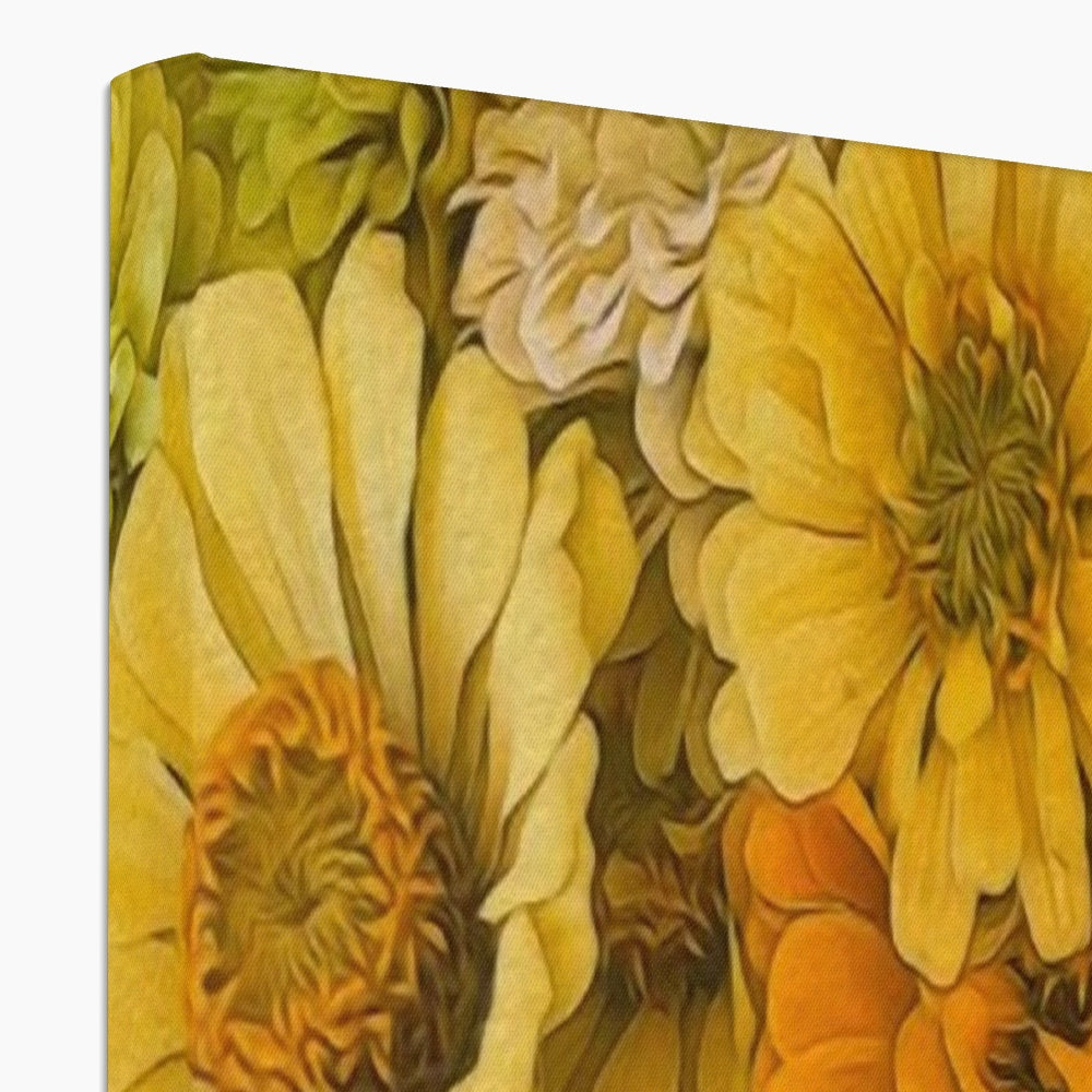 Yellow Zinnias Canvas