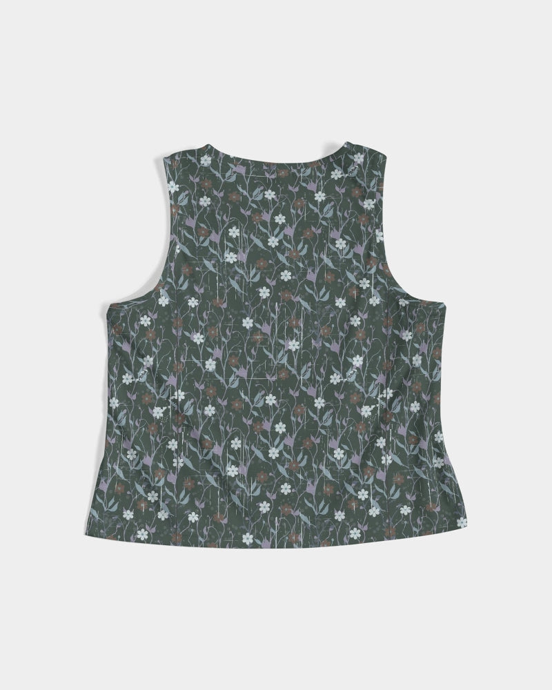 Violets On Gray Women's Cropped Tank