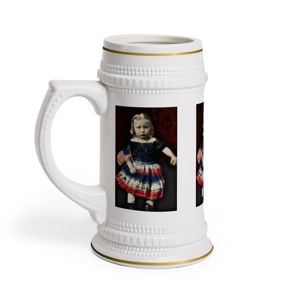 Civil War Girl With Flag Stein Mug