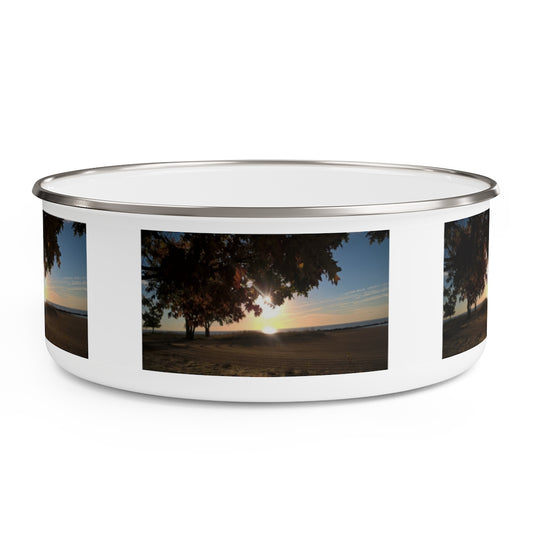 Mid October Sunrise Enamel Bowl