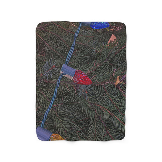 Christmas Lights on the Tree Sherpa Fleece Blanket