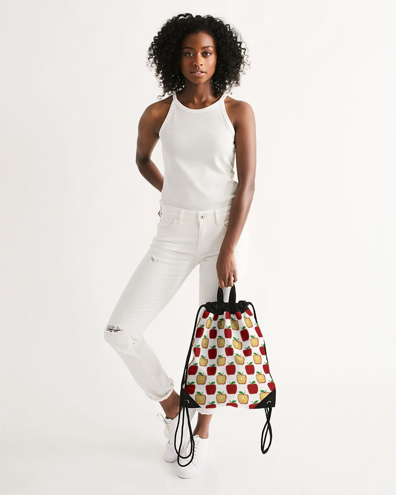 Apple Polkadots Canvas Drawstring Bag
