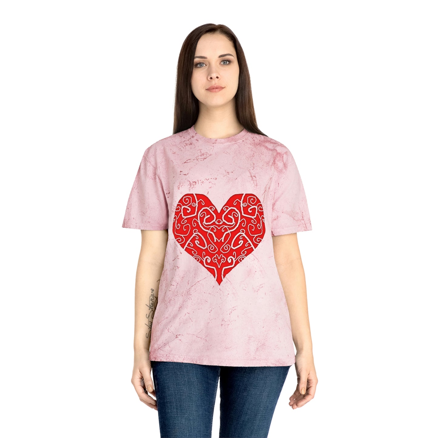 Heart Swirls Unisex Color Blast T-Shirt